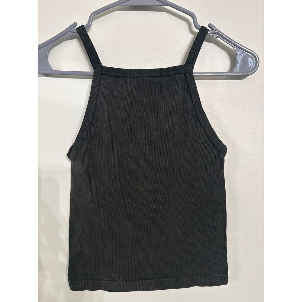 New In Black Ribbed High Neck Tank | M/L - Picture 2 of 3